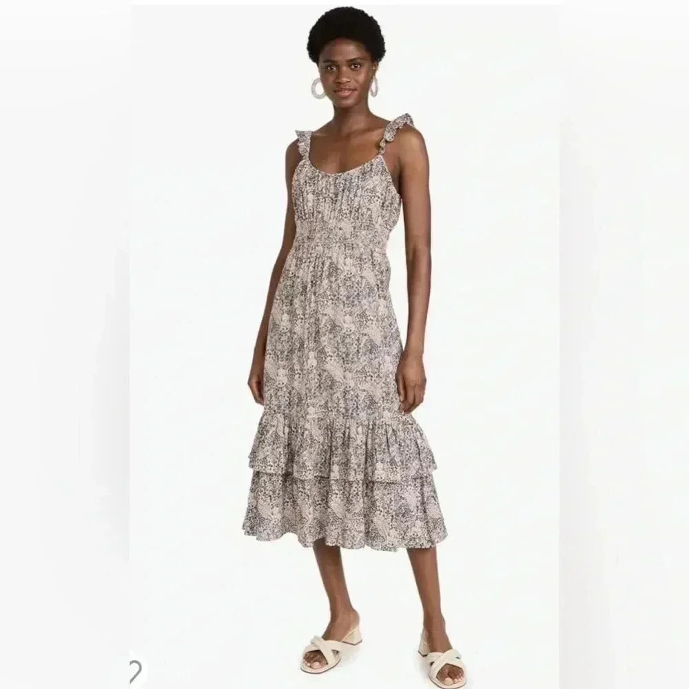 Paige Gisela Dress Ditsy Floral Midi Dress
